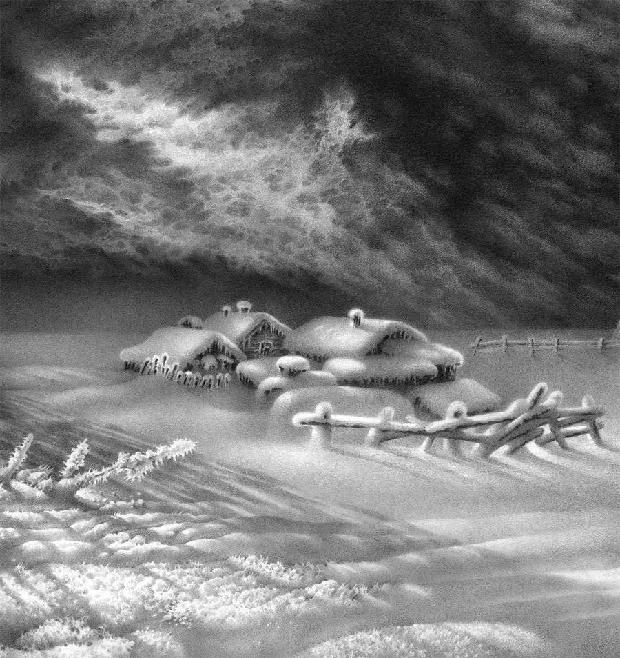 畫雪成魔黑白插畫：純粹用心把一件事反復(fù)做