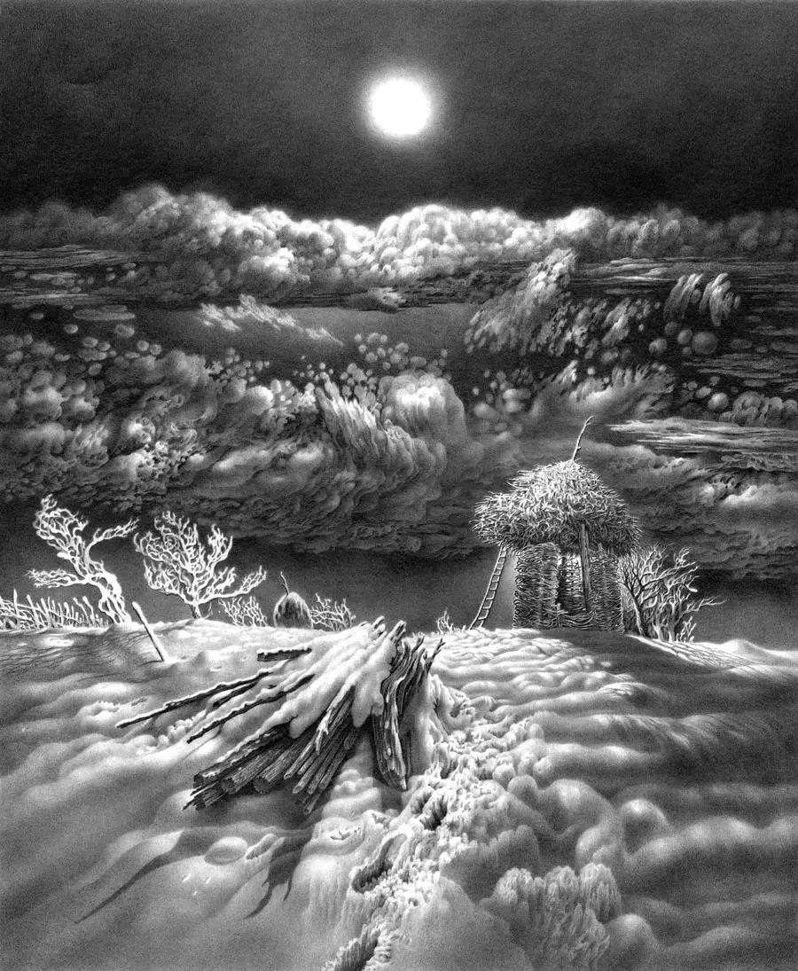 畫(huà)雪成魔黑白插畫(huà)：純粹用心把一件事反復(fù)做