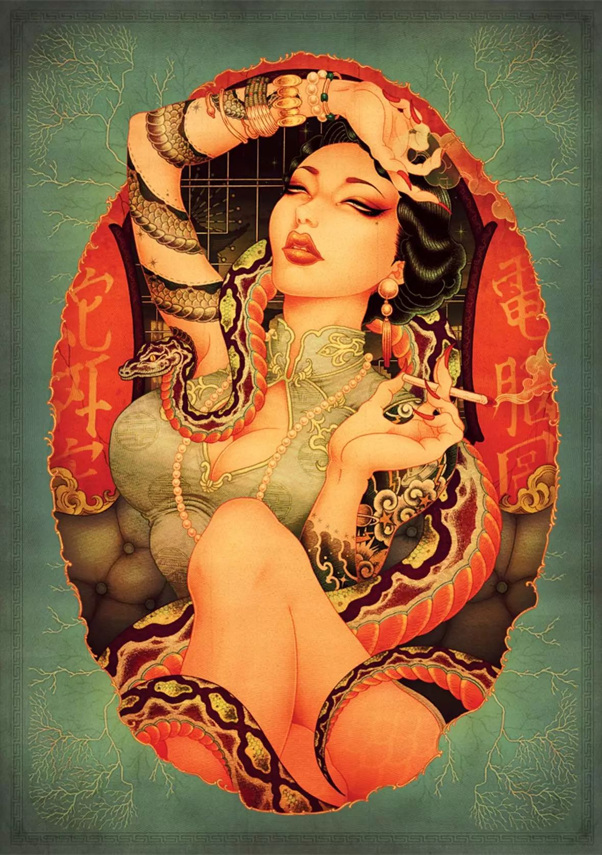 洋溢著肉欲的插畫：日本畫家筆下的東方美感！