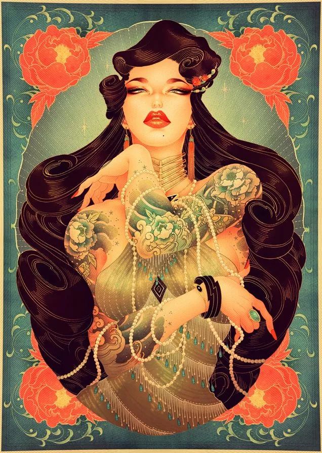 洋溢著肉欲的插畫：日本畫家筆下的東方美感！