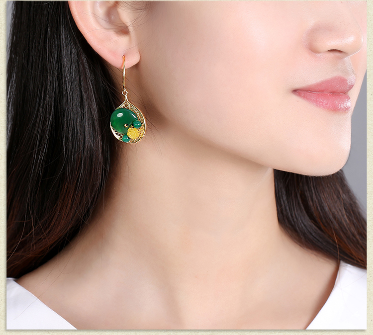 古風瑪瑙耳墜復古氣質耳環(huán)首飾