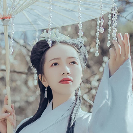 珠簾傘文藝女生頭像，唯美古風(fēng)真人頭像