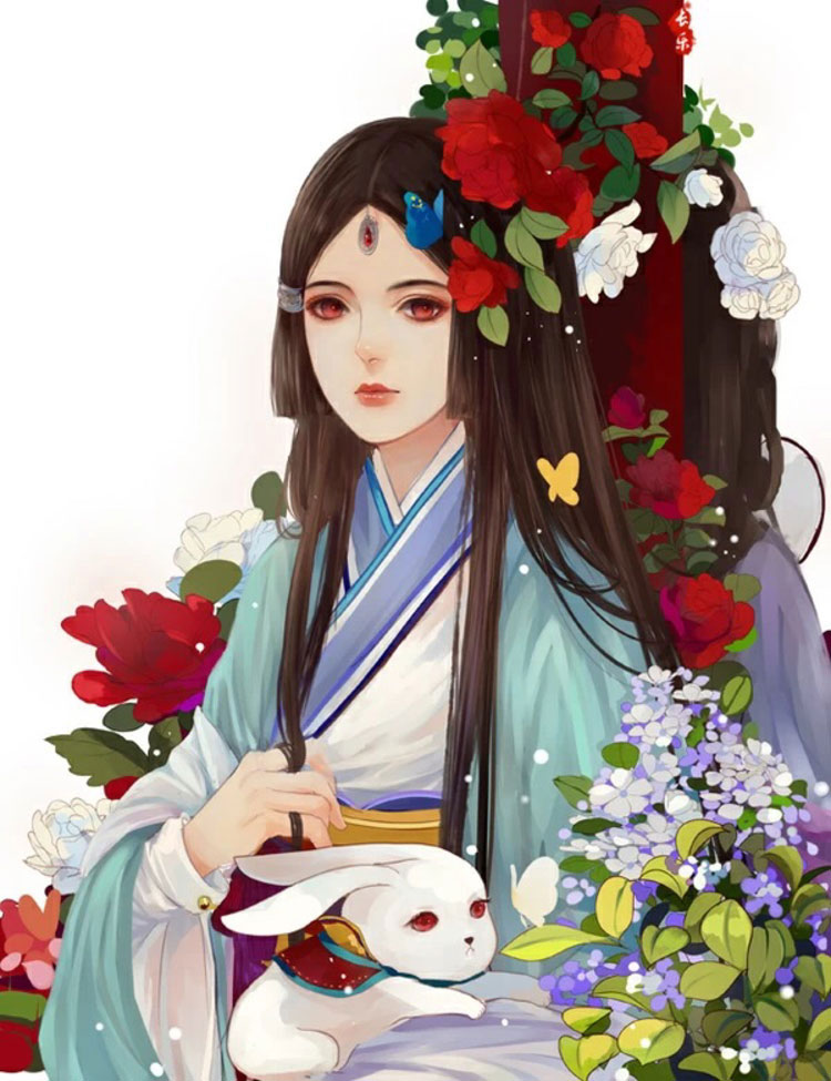 家佳樂文學(xué)美女手繪插畫圖片，五款唯美古風(fēng)人物