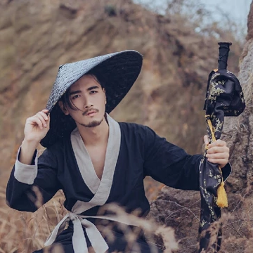 霸氣帶斗笠男生頭像，唯美古風(fēng)真人頭像