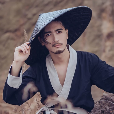 霸氣帶斗笠男生頭像，唯美古風(fēng)真人頭像