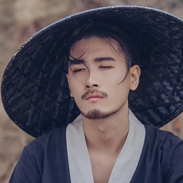 霸氣帶斗笠男生頭像，唯美古風(fēng)真人頭像
