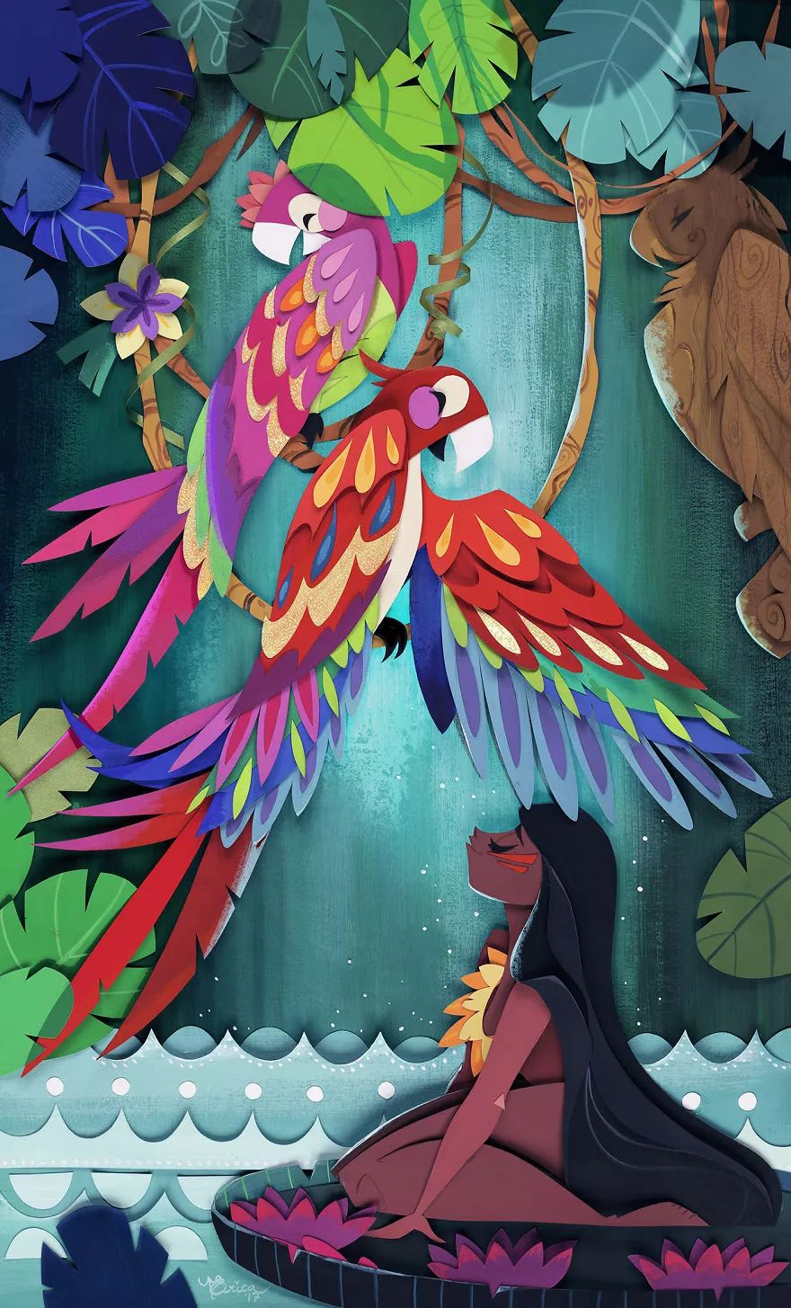 當(dāng)插畫遇上剪紙，她把紙藝玩出了別樣的美!