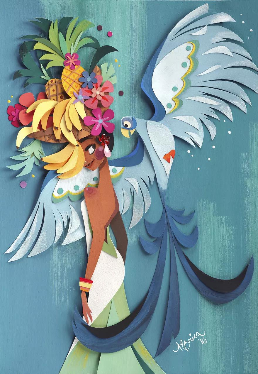 當(dāng)插畫遇上剪紙，她把紙藝玩出了別樣的美!