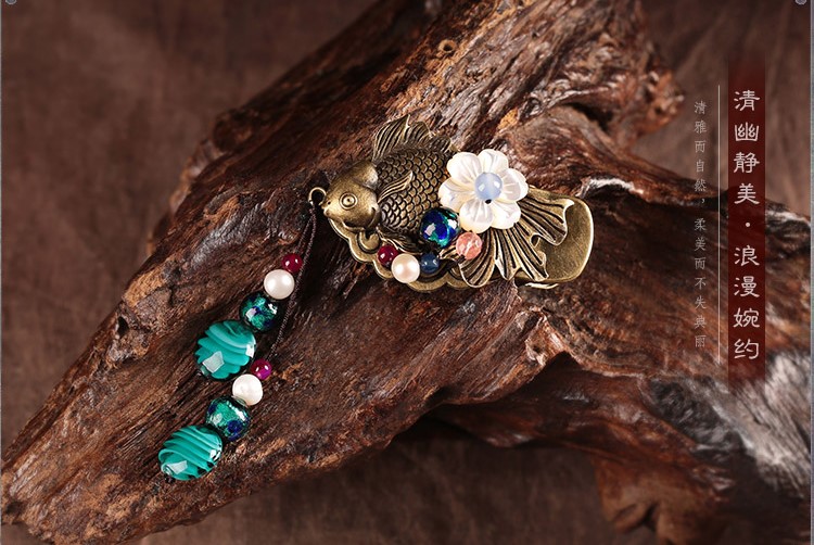 古風古典醉魚游發(fā)夾頭飾