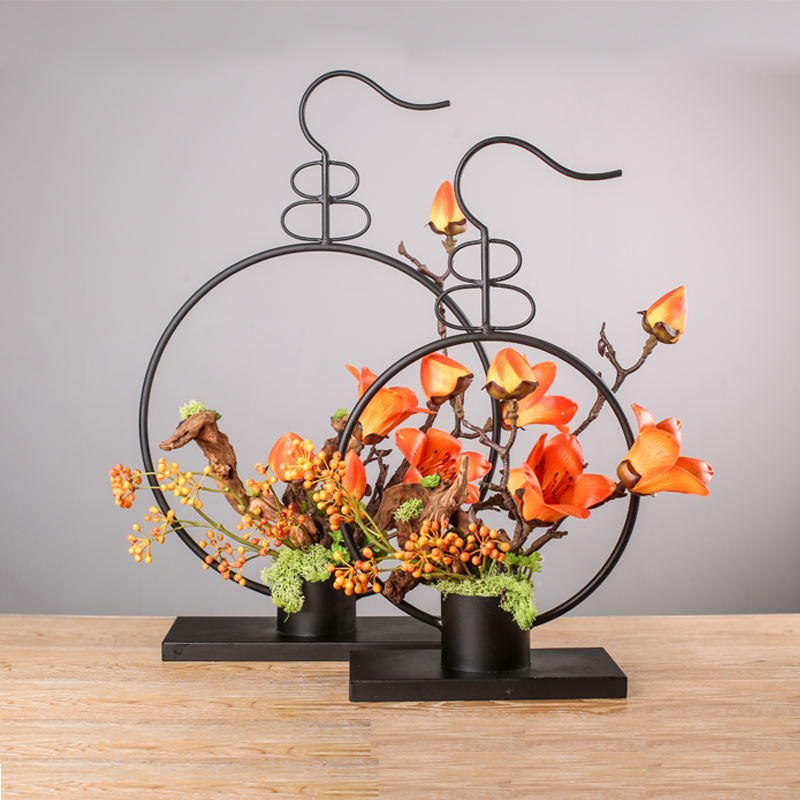 新中式插花藝術(shù):仿真植物花卉擺件