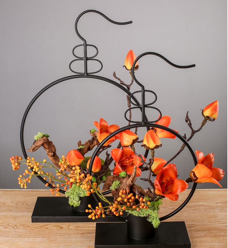 新中式插花藝術(shù):仿真植物花卉擺件