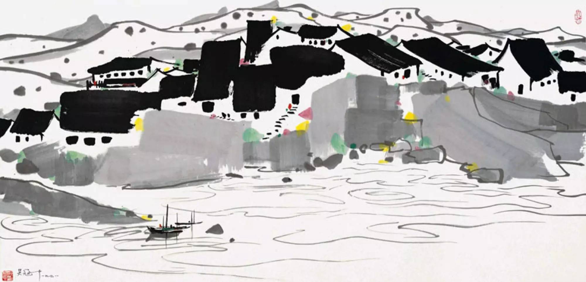 吳冠中的水墨國畫集合，中國藝術(shù)最顯眼的景觀