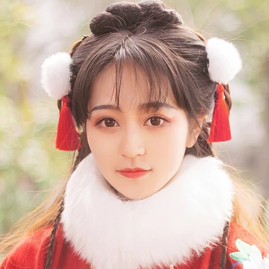 俏皮可愛(ài)帶折扇女生頭像，唯美古風(fēng)真人頭像