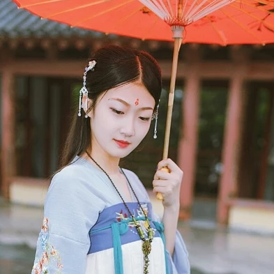 清新帶傘女生頭像，唯美古風(fēng)真人頭像