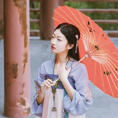 清新帶傘女生頭像，唯美古風(fēng)真人頭像