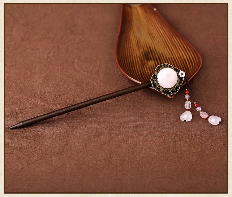 古風淑女公主流蘇珠釵，岫玉發(fā)釵發(fā)簪頭飾