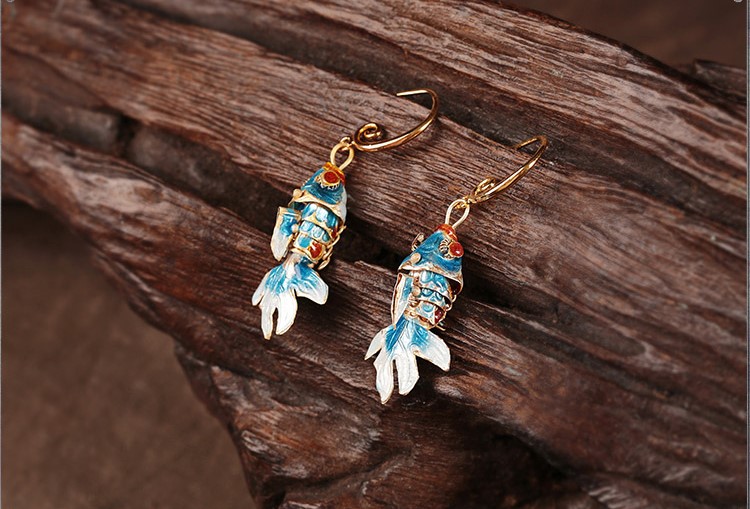 靈動脫俗魚兒耳墜，氣質民族風耳環(huán)首飾