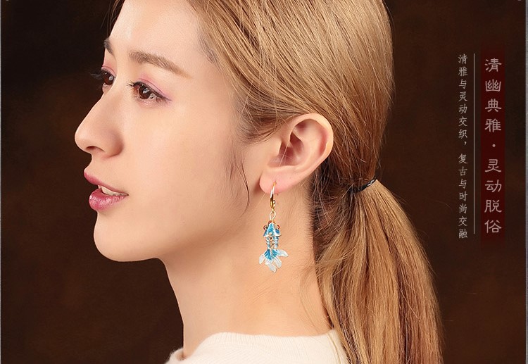 靈動脫俗魚兒耳墜，氣質民族風耳環(huán)首飾