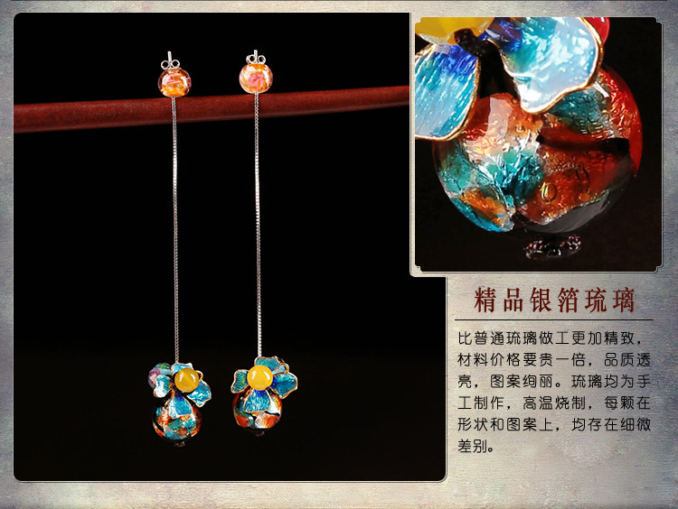 清新家佳樂(lè)文學(xué)耳墜，詩(shī)意銀線耳環(huán)首飾