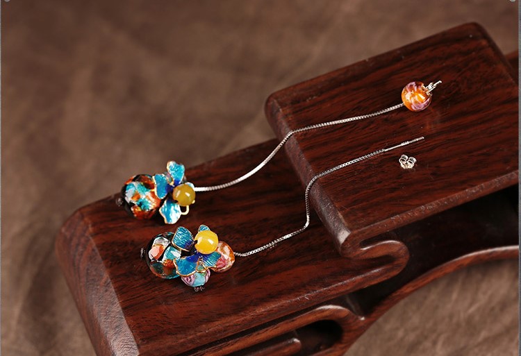 清新家佳樂(lè)文學(xué)耳墜，詩(shī)意銀線耳環(huán)首飾