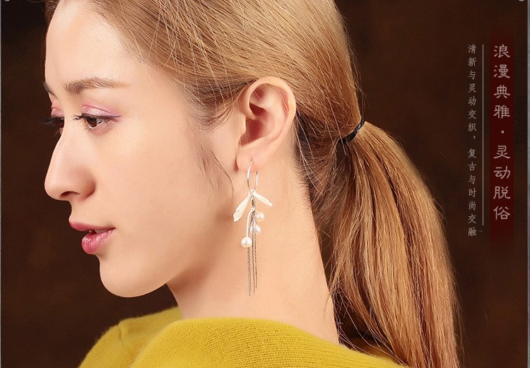 貝殼珍珠耳墜，白色簡約耳圈耳環(huán)首飾