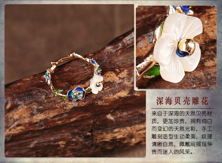 花清典雅指環(huán)，家佳樂文學(xué)簡約戒指首飾