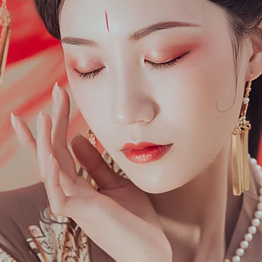 秋千仕女帶團扇女生頭像，唯美古風(fēng)真人頭像