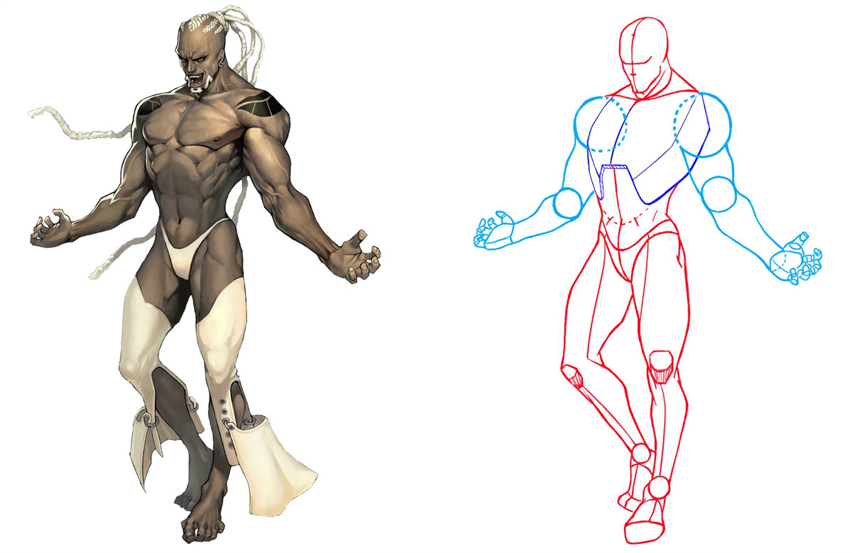 動漫人物圖片，動漫人體結構骨骼提煉線稿