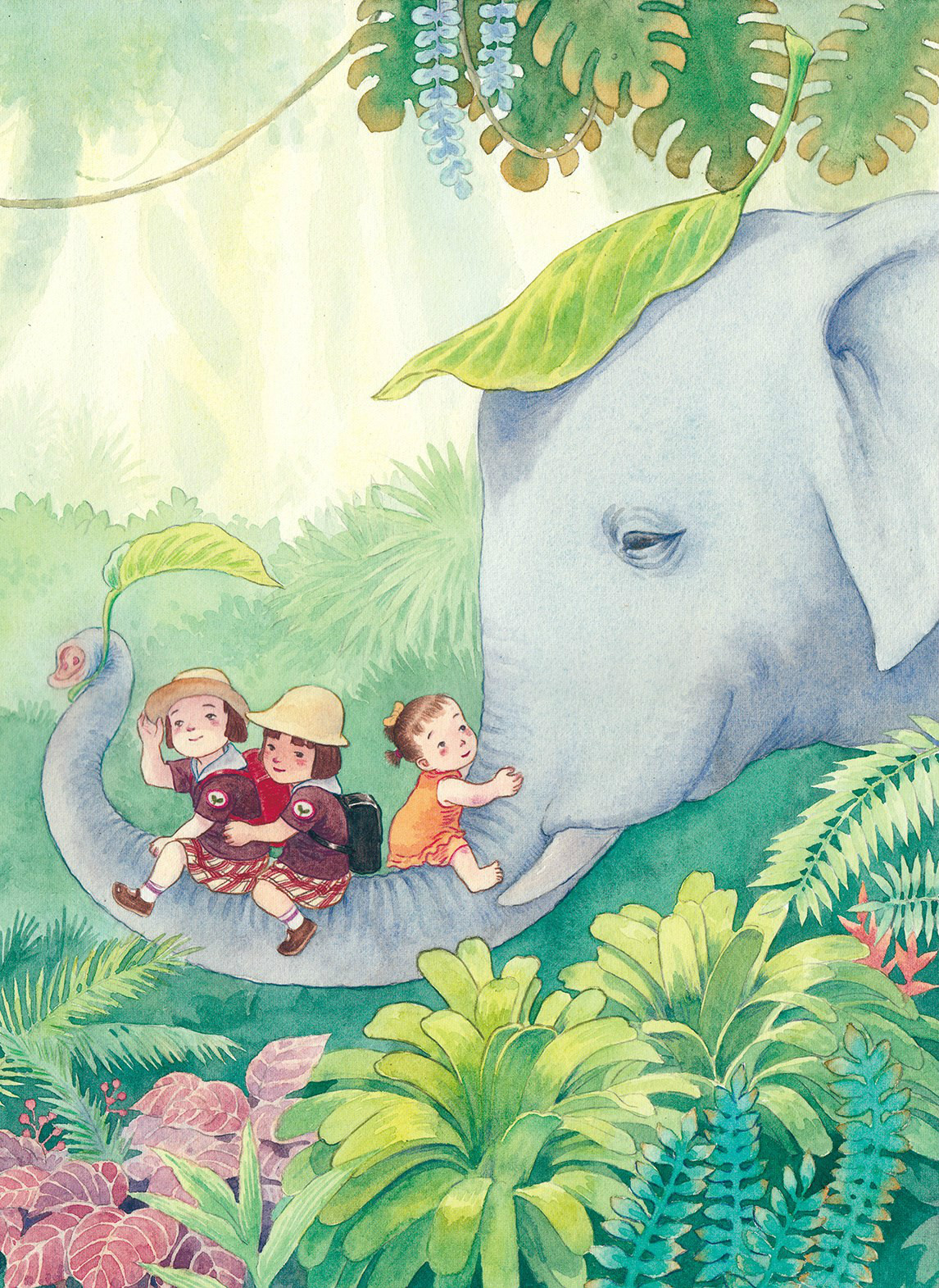 歡樂(lè)多姿的兒童世界，一組水彩兒童手繪插畫(huà)