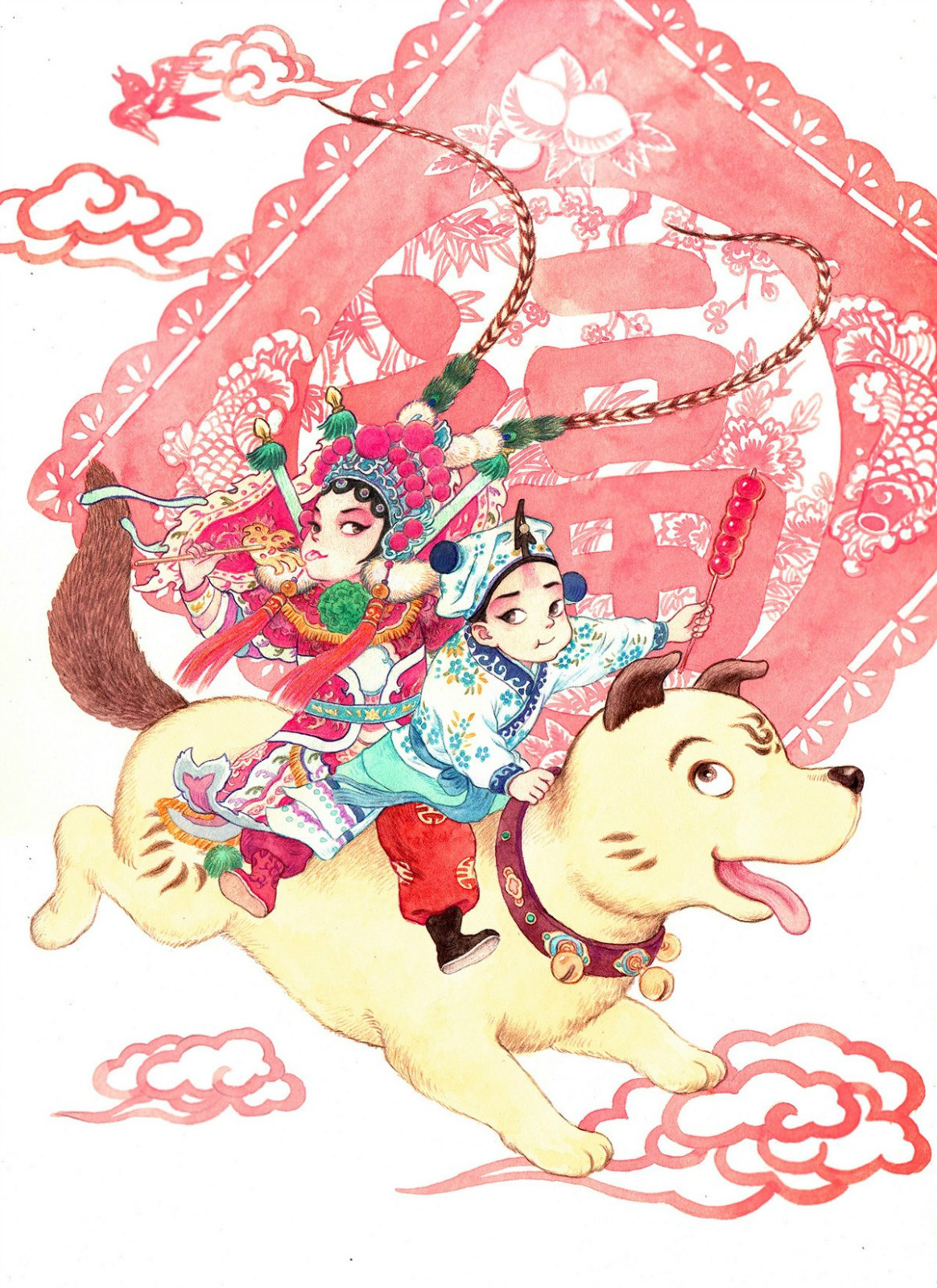 歡樂(lè)多姿的兒童世界，一組水彩兒童手繪插畫(huà)