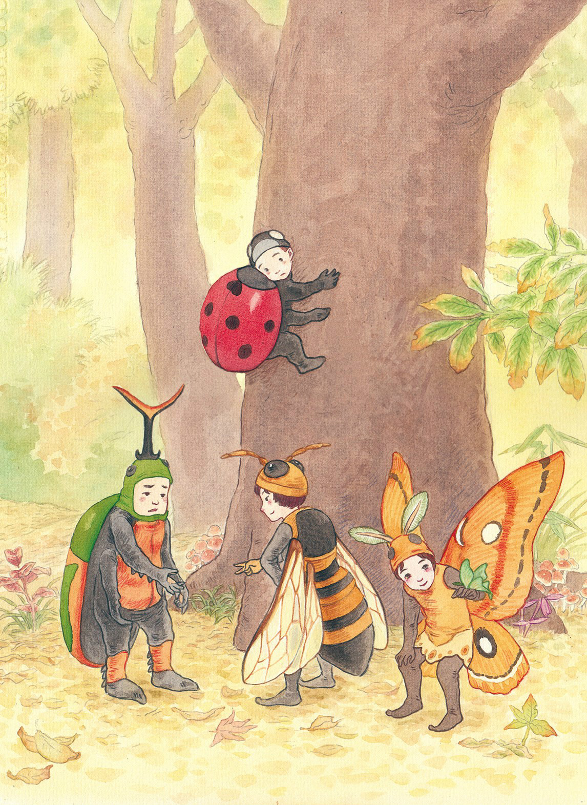 歡樂(lè)多姿的兒童世界，一組水彩兒童手繪插畫(huà)