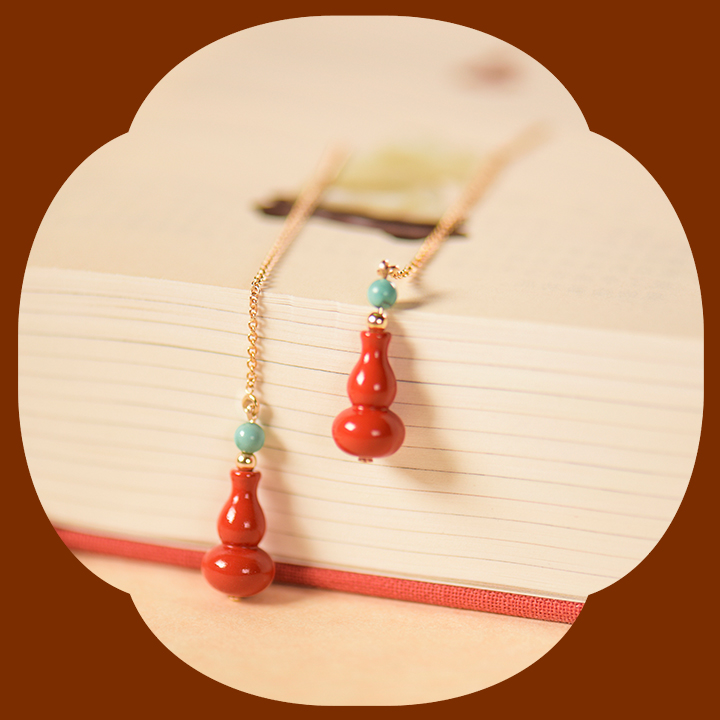 葫蘆吊墜耳線耳環(huán)，吉祥福氣耳環(huán)首飾