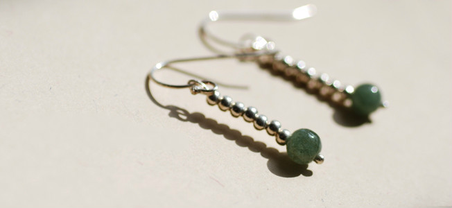 緬甸玉長(zhǎng)款耳飾，天然翡翠銀耳環(huán)首飾