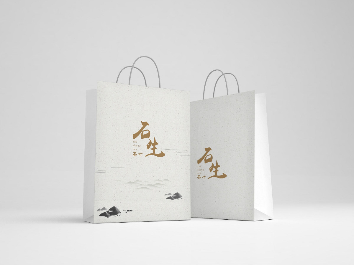 石生茶葉包裝設(shè)計(jì)，簡(jiǎn)約水墨包裝設(shè)計(jì)