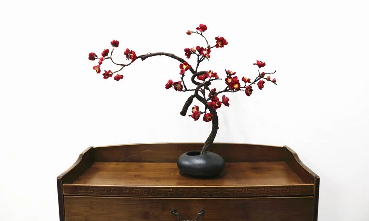 禪意藝術(shù)插花:梅花中式插花花藝圖片