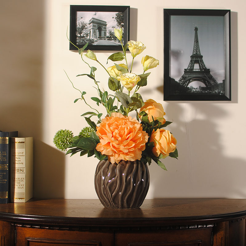 雍容牡丹桔梗插花藝術(shù)，富貴牡丹新中式花藝