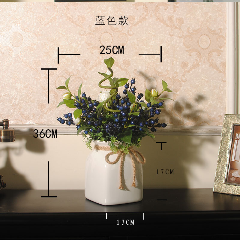 可愛(ài)漿果插花藝術(shù)，仿真茶花中式花藝