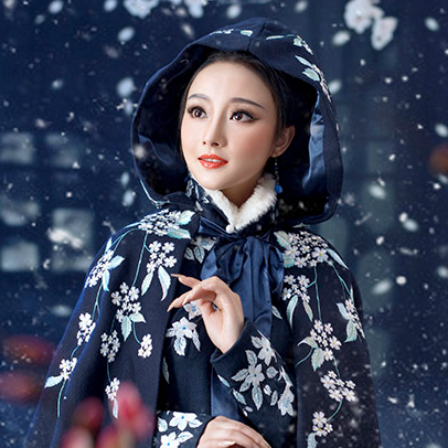 優(yōu)雅賞雪帶傘女生頭像，唯美古風真人頭像
