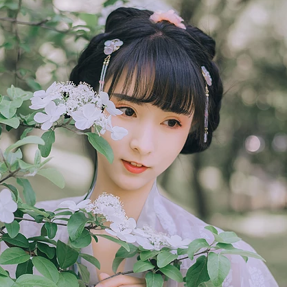 清新可愛瓊花女生頭像，唯美古風真人頭像