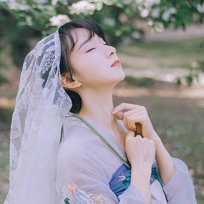 清新可愛瓊花女生頭像，唯美古風真人頭像