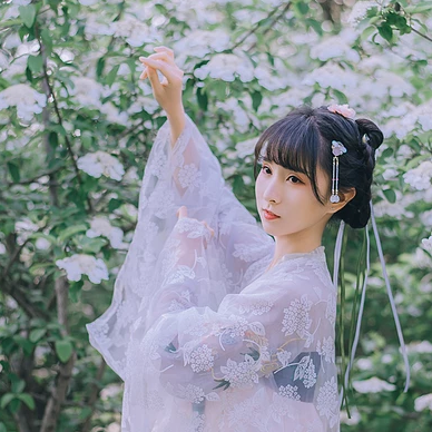 清新可愛瓊花女生頭像，唯美古風真人頭像