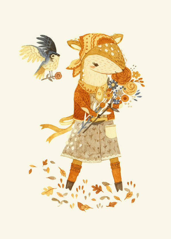 精致可愛(ài)小狐貍插畫(huà)欣賞