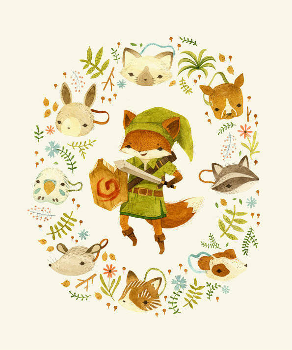 精致可愛(ài)小狐貍插畫(huà)欣賞