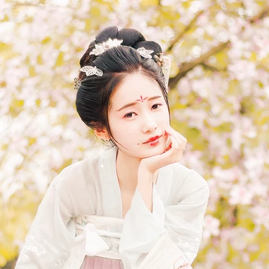 氣質(zhì)花朵帶傘女生頭像，唯美古風(fēng)真人頭像