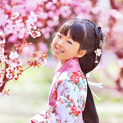 超萌粉色小花仙帶團(tuán)扇女孩頭像，唯美古風(fēng)真人