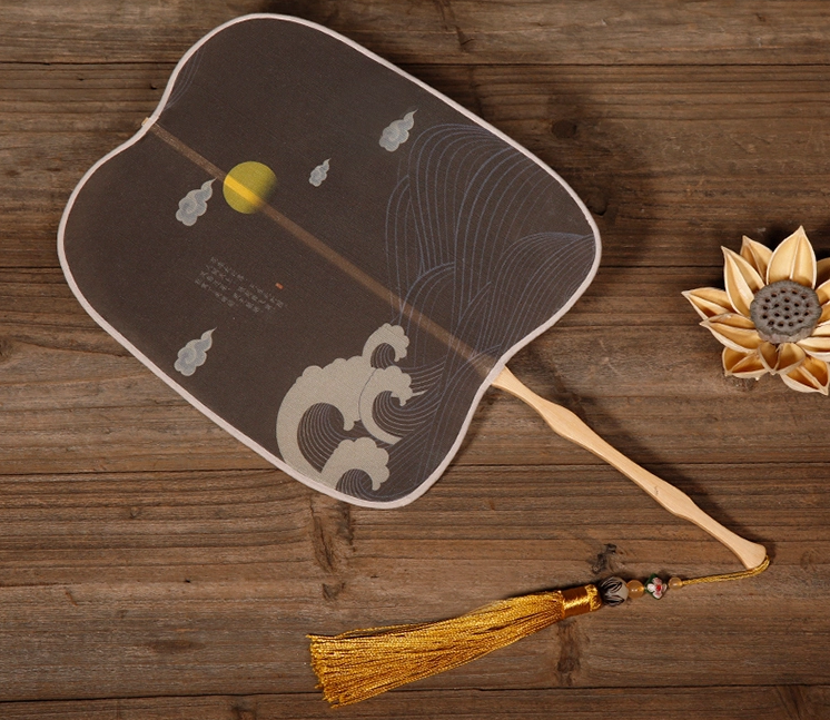 六款花式形狀團(tuán)扇，家佳樂文學(xué)雙面古典扇子