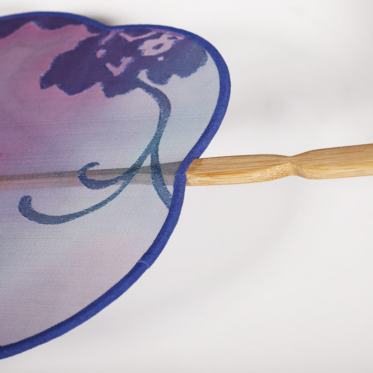 淡雅紫文藝團扇，家佳樂文學絕美古風扇子