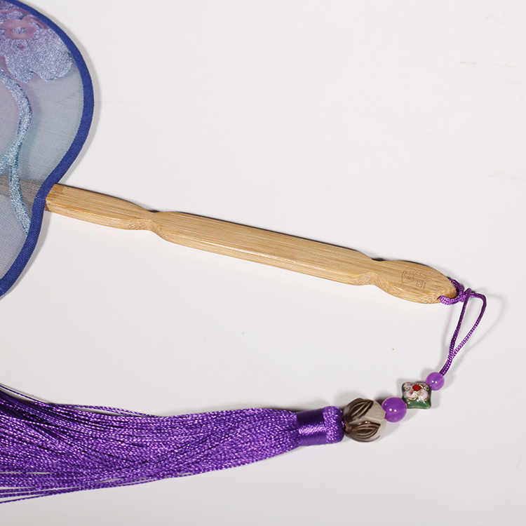 淡雅紫文藝團扇，家佳樂文學絕美古風扇子