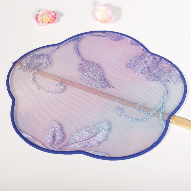 淡雅紫文藝團扇，家佳樂文學絕美古風扇子