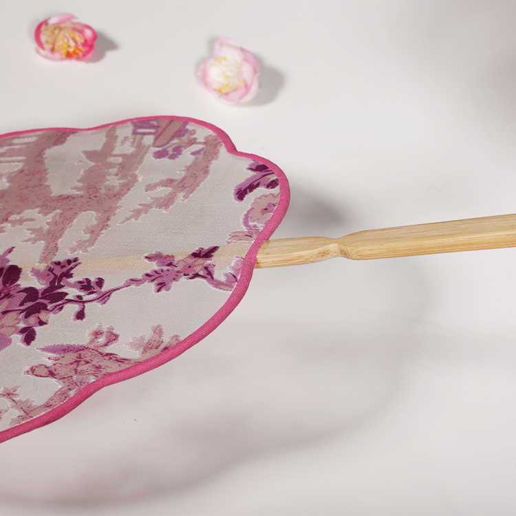 唯美粉色小清新團(tuán)扇，花信復(fù)古古典扇子